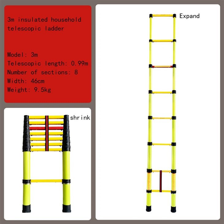 Electrician Insulated Telescopic Ladder factory